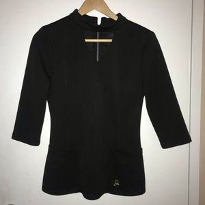 Jaanuu Ponte Collection Mock Neck Scrub Top